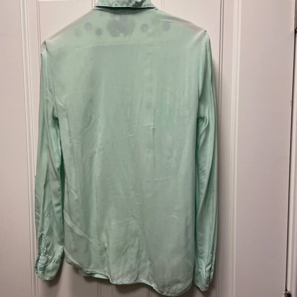 Splendid Light Green Button-Down Blouse Size Small - image 2